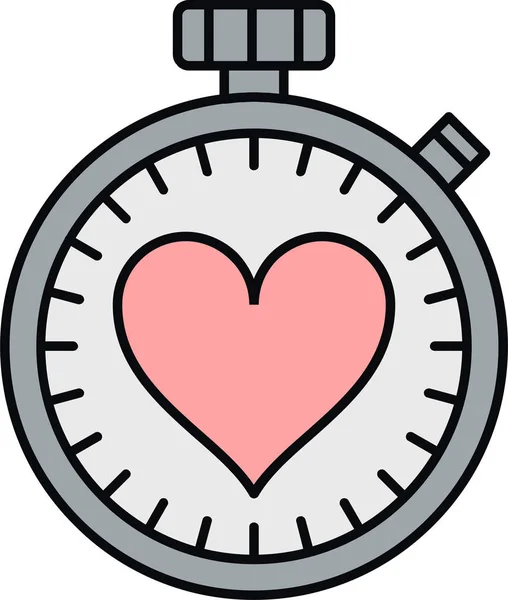 Stopwatch Schedule Timepiece Icon Filled Outline Style — Stock Vector