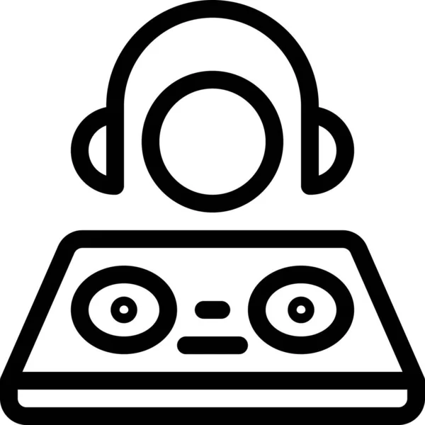 Icona Del Disco Del Ponte Audio Stile Contorno — Vettoriale Stock
