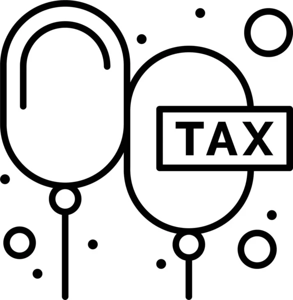 收费税以轮廓形式浮动图标 — 图库矢量图片