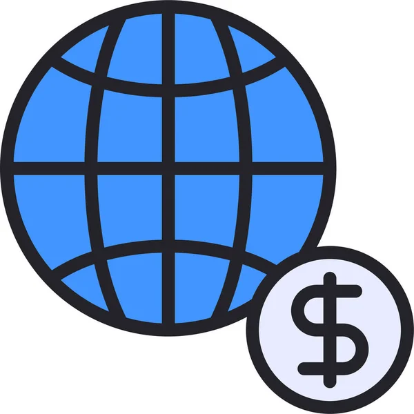 Weltgeld Dollar Ikone — Stockvektor