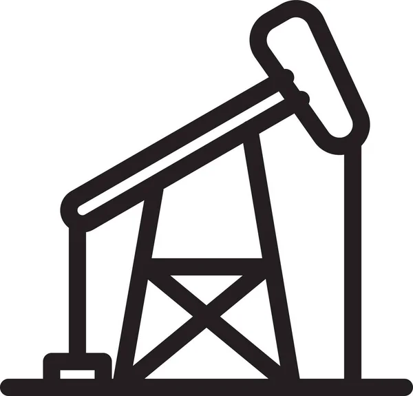 Extraction Pétrole Icône Énergie Dans Style Contour — Image vectorielle