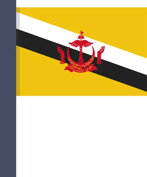 Brunei Icono Bandera País Estilo Plano — Archivo Imágenes Vectoriales