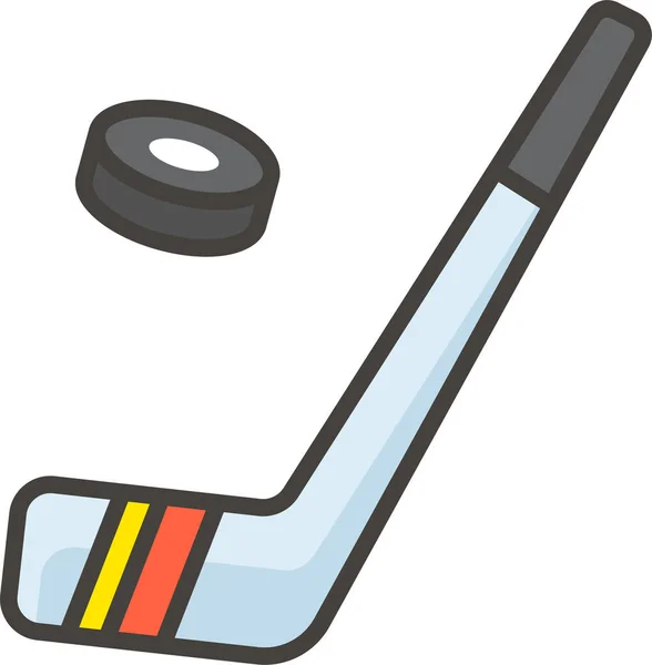 Icône Contour Rempli Glace Hockey Dans Style Contour Rempli — Image vectorielle