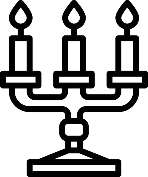 Ikona Mebli Świecowych Świecznik Stylu Zarysu — Wektor stockowy