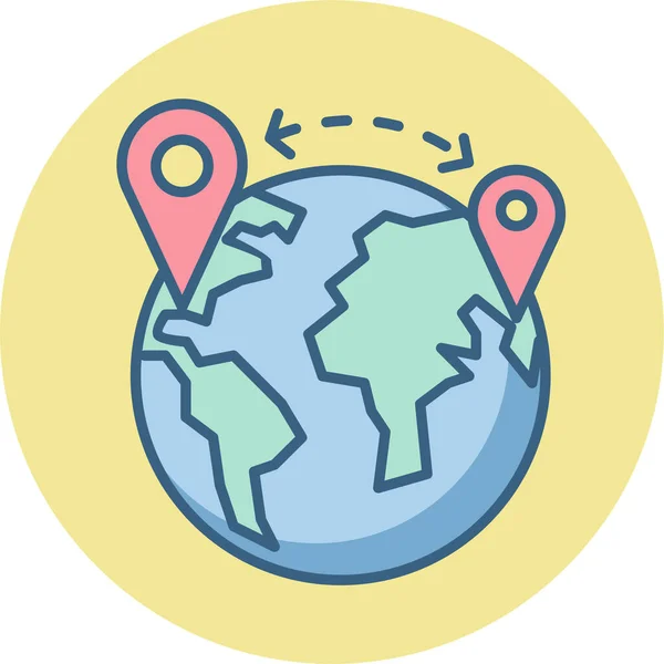 Globe Gps Locate Icon Fill Outline Style — Stockový vektor