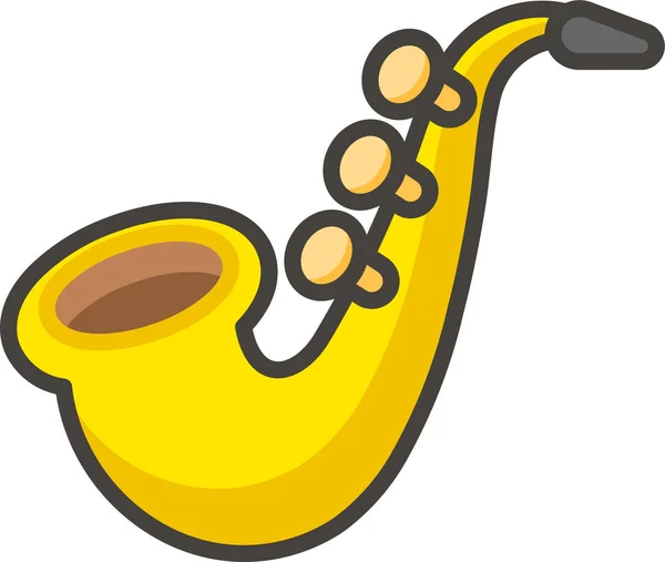 Icono Avatar Saxofón Con Contorno Lleno Estilo Contorno Lleno — Vector de stock