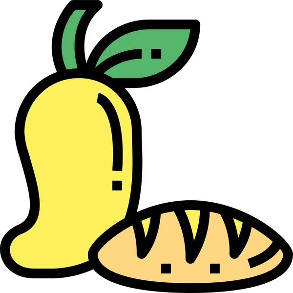 Obst Mango Bio Symbol Gefülltem Outline Stil — Stockvektor