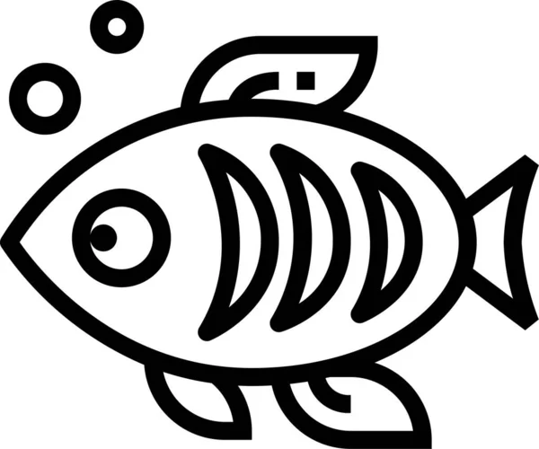 Zwierząt Ryba Ikona Zarysie Stylu — Wektor stockowy
