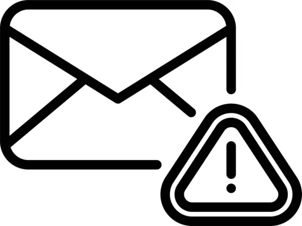 Mail Dringende Waarschuwing Pictogram Omtrek Stijl — Stockvector