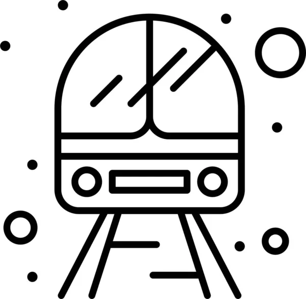 Openbare Dienst Trein Pictogram Grote Lijnen — Stockvector