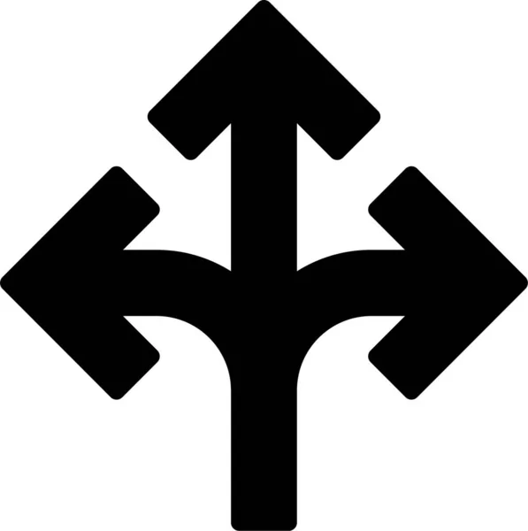 Kreuzungspfeil Richtung Symbol — Stockvektor