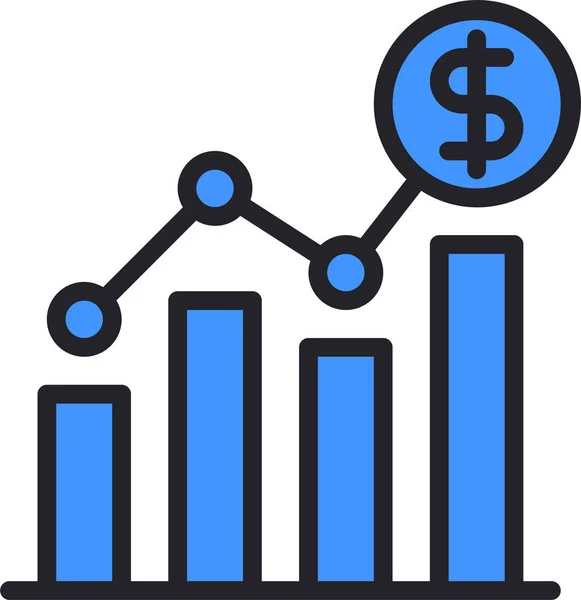 Diagrama Gráfico Ícone Crescimento — Vetor de Stock