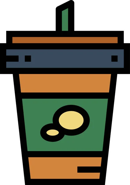 Kaffeegetränk Ikone Abgefüllter Form — Stockvektor