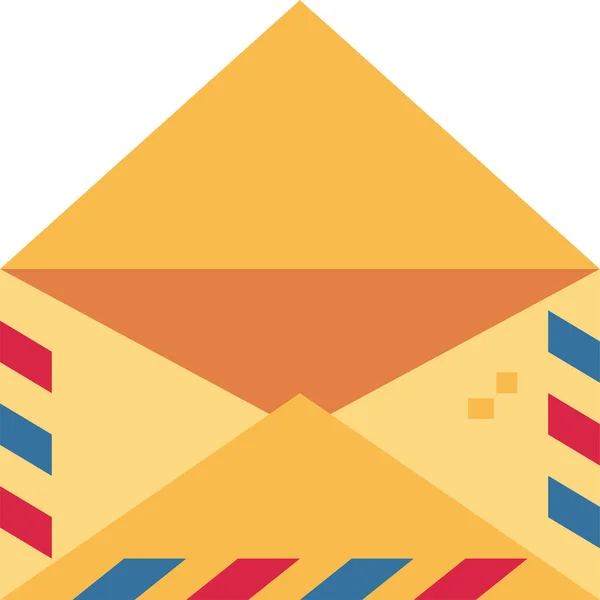 Enveloppe Interface Mail Pictogram Platte Stijl — Stockvector