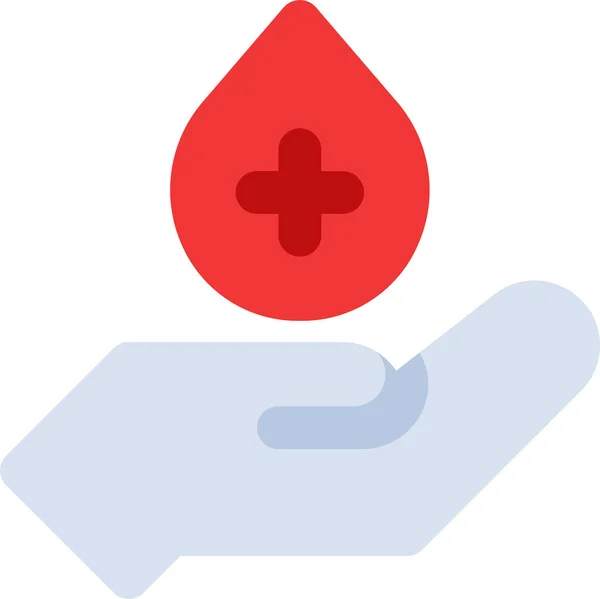 Cuidado Sangre Donar Icono Estilo Plano — Vector de stock