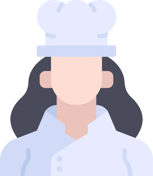 Ícone Menina Avatar Chef — Vetor de Stock