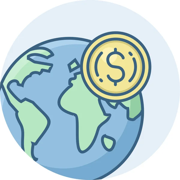 Значок Країни Долар Світу Заповненому Стилі — стоковий вектор