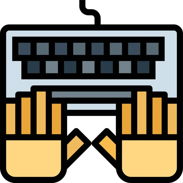 Значок Клавіатури Комп Ютера Заповненому Стилі — стоковий вектор