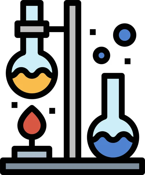 化学瓶实验室图标充填 轮廓风格 — 图库矢量图片