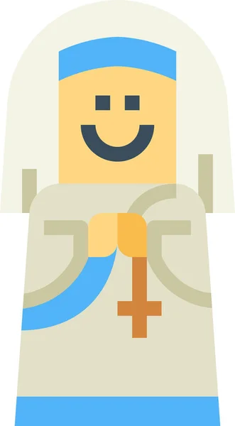 Mother Nun People Icon Flat Style — Stock Vector