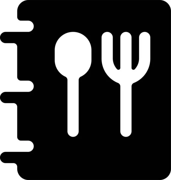 Ícone Nutrição Menu Restaurante Estilo Sólido — Vetor de Stock