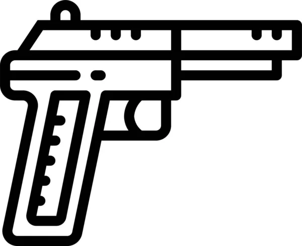 Arme Pistolet Icône Pistolet Dans Style Contour — Image vectorielle