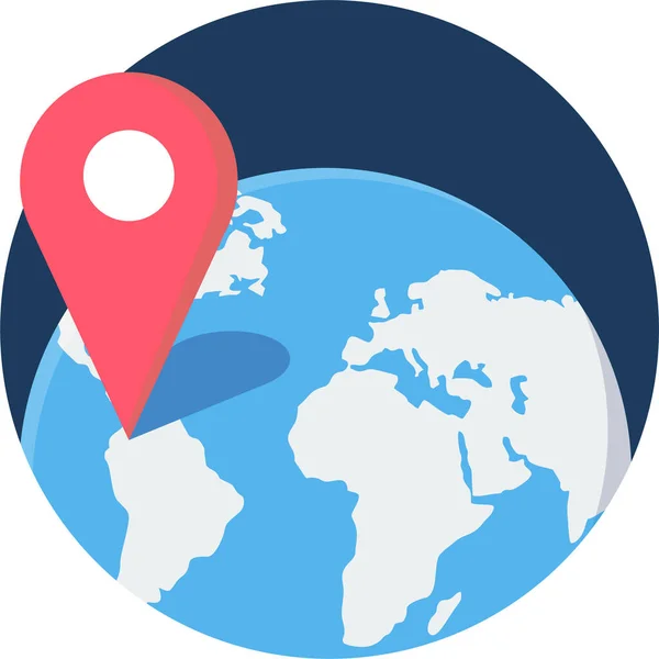 Gps Localizar Localizar Nos Ícone Estilo Plano — Vetor de Stock