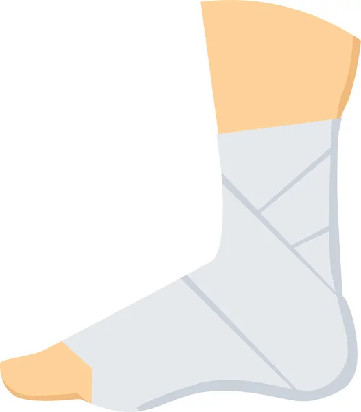 Icône Bandage Cheville Entorse Dans Style Plat — Image vectorielle