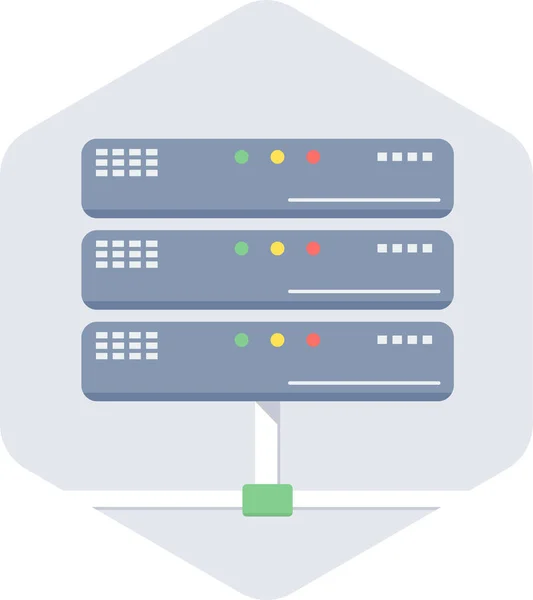 Server Datenbank Hosting Symbol Flachen Stil — Stockvektor