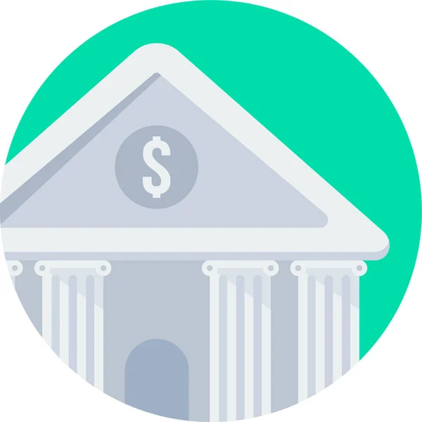 Иконка Финансового Учреждения Банка Плоском Стиле — стоковый вектор