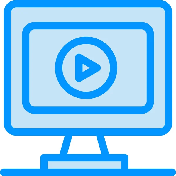 Monitor Spielt Video Symbol — Stockvektor