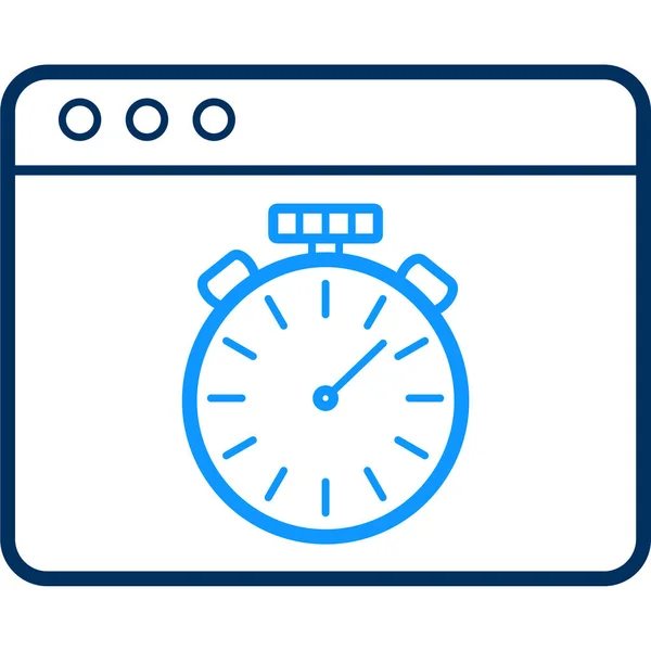 Clock Timer Alarm Icon Outline Style — Stock Vector