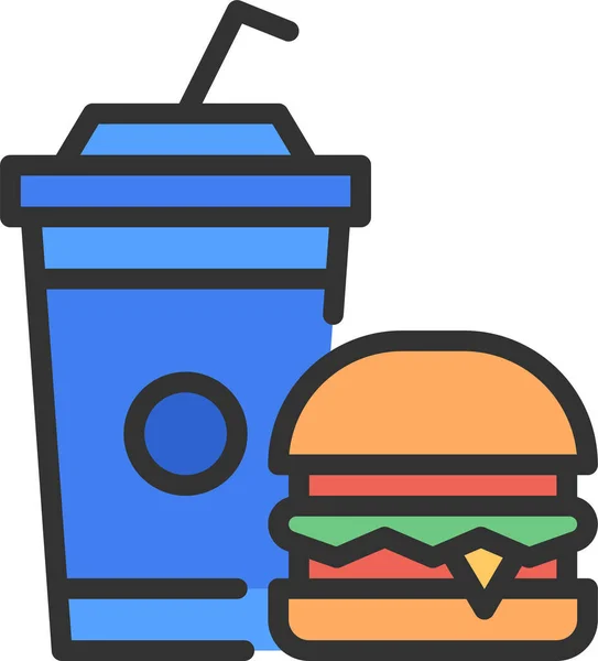 Burger Ital Gyors Ikon — Stock Vector
