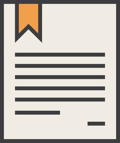 Booklet Certificate Document Icon Filled Outline Style — Stock Vector