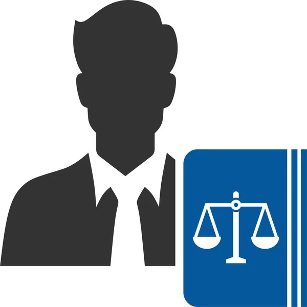 Adwokat Sędzia Ikona Wsolidnym Stylu — Wektor stockowy