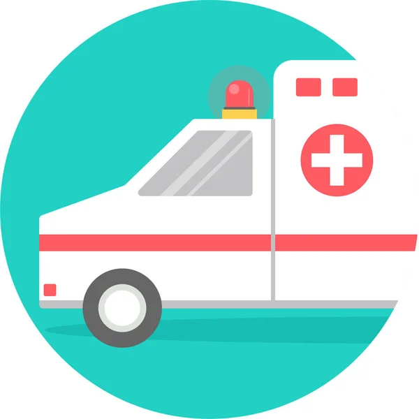 Ambulans Sjukhus Transport Ikon Platt Stil — Stock vektor