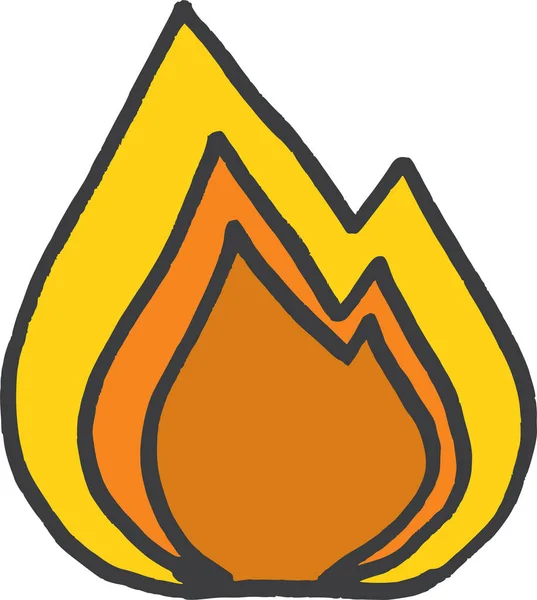 Cook Fire Flame Icon Handdrawn Style — Stock Vector