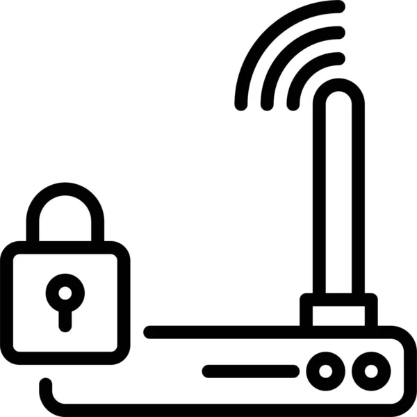 Locked Modem Router Icon — Stock Vector