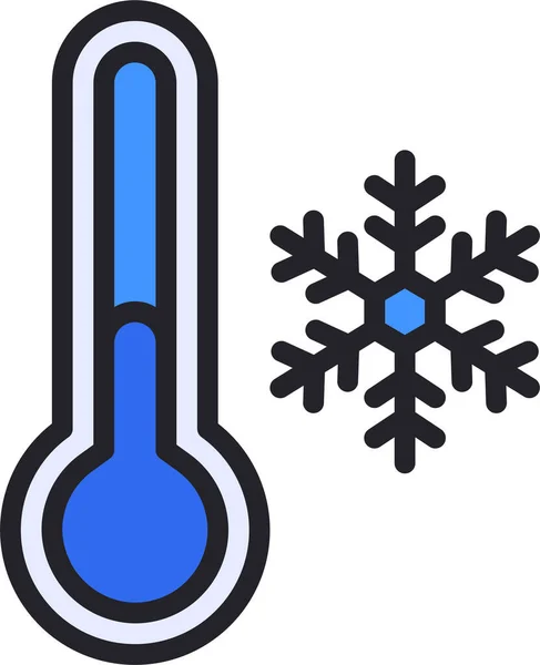 Temperatura Del Termómetro Icono Invierno — Vector de stock