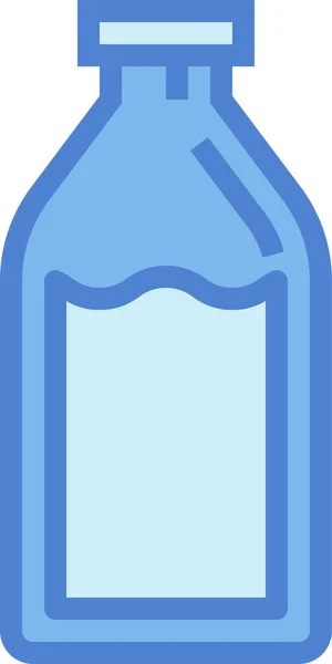 Bebida Botella Icono Leche Estilo Contorno Lleno — Archivo Imágenes Vectoriales