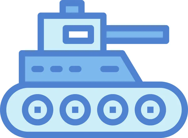 Panzer Spielzeug Kriegs Ikone Ausgefüllten Outline Stil — Stockvektor