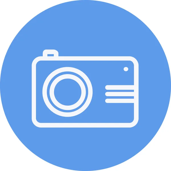Мультимедийный Значок Камеры Стиле Абрис — стоковый вектор