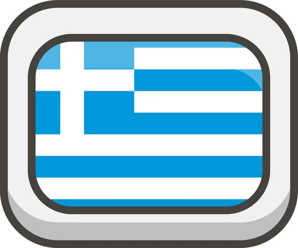 Bandera Greece Filled Outline Icono Estilo Contorno Lleno — Vector de stock