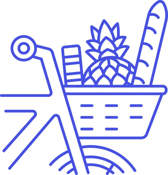 Baguette Panier Icône Vélo Dans Catégorie Des Boissons Alimentaires — Image vectorielle