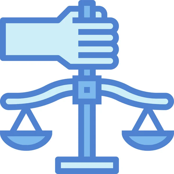 Icono Escala Justicia Ley Estilo Contorno Lleno — Vector de stock