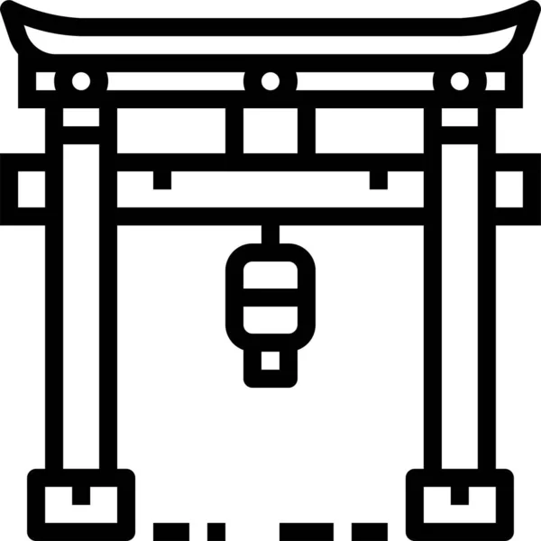 Asia Japan Landmark Icon Umrissstil — Stockvektor