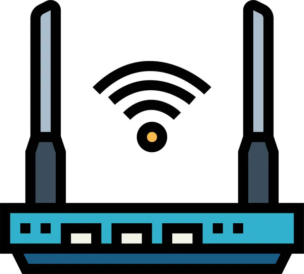 Icono Enrutador Módem Internet Estilo Contorno Lleno — Archivo Imágenes Vectoriales