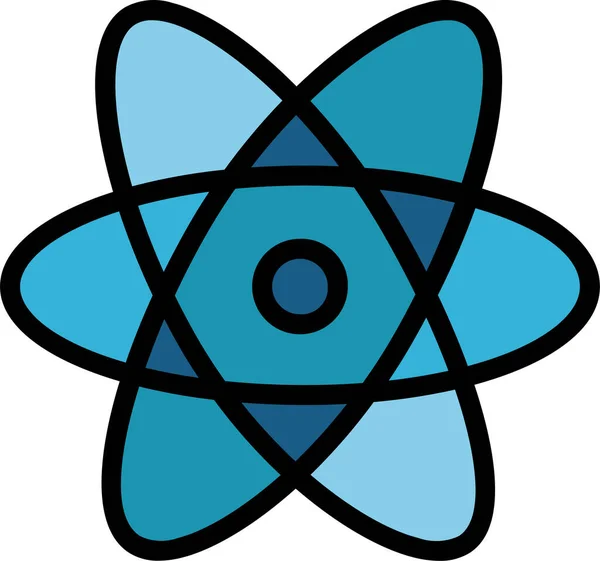 Икона Атомного Электрона Стиле Заполненного Контура — стоковый вектор