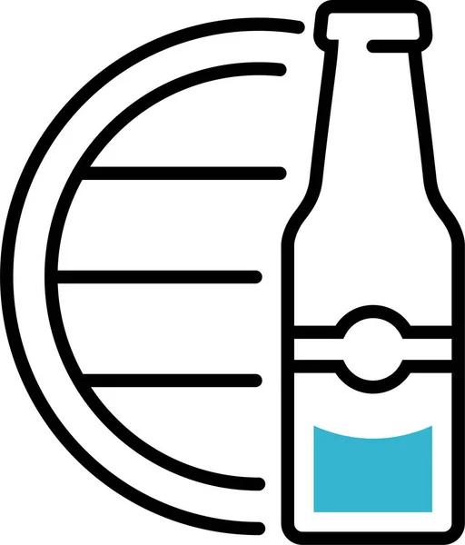 Flasche Fassgetränk Ikone — Stockvektor