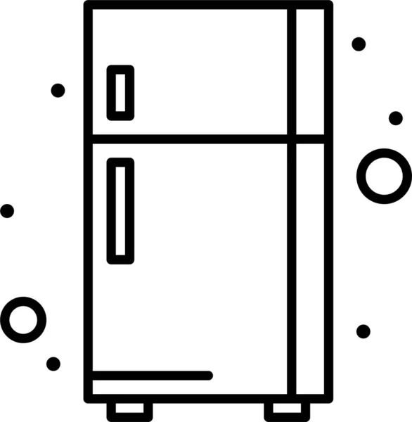 Συσκευή Ηλεκτρονικό Εικονίδιο Ψυγείο Στυλ Περίγραμμα — Διανυσματικό Αρχείο